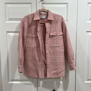 Babaton pink shirt jacket